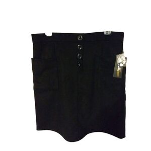 Sabrina Lauren of NY Black Faux Suede  Super Soft Mini Skirt L